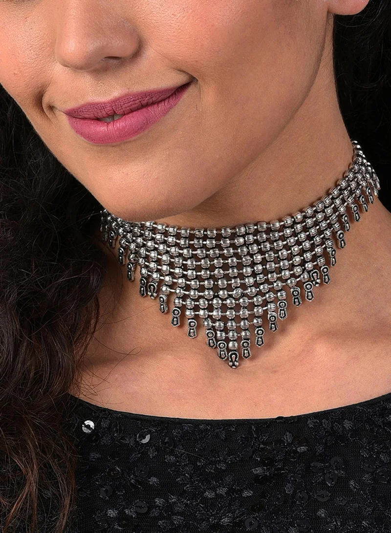 سوهي عقد نحاسي مؤكسد مجوهرات اصطناعية