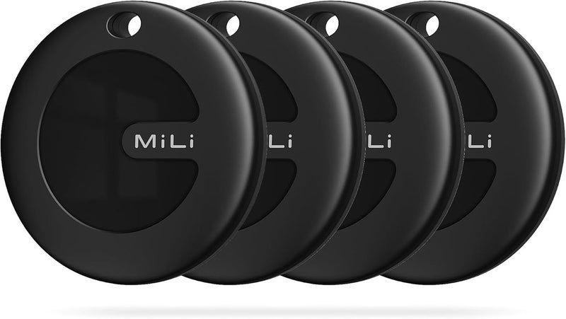 MiLi MiTag Duo Bluetooth Tracker for iOS or Android, Smart Air Tracking Tag/Key Finder/Luggage Tracker/Item Locator, Compatible with iOS Find My or Google Find Hub App, IP67 Waterproof (4 Pack) - Image 1