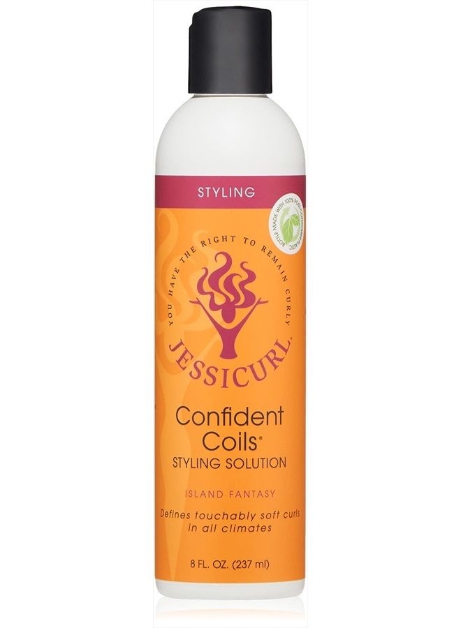 Jessicurl , Confident Coils Styling Solution, Island Fantasy, 8 Fl oz. Curl Cream for Humidity Control and Frizz Control, Curly Hair Products, Styling Cream - Image 1