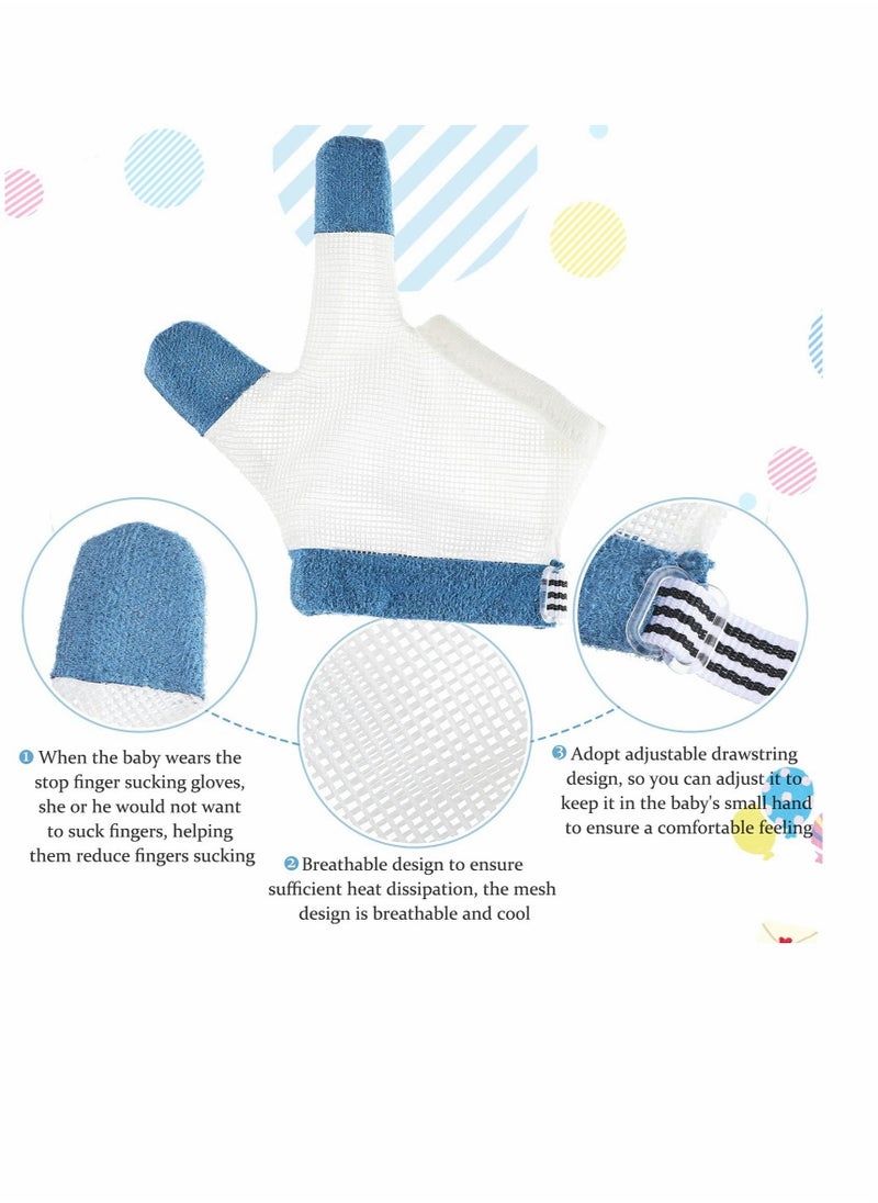 Generic - Thumb Sucking Prevention Finger Guard for Kids, Soft Breathable Mesh Glove with Wrist Band, 2 Pack Toddler Thumb Protector - Image 1