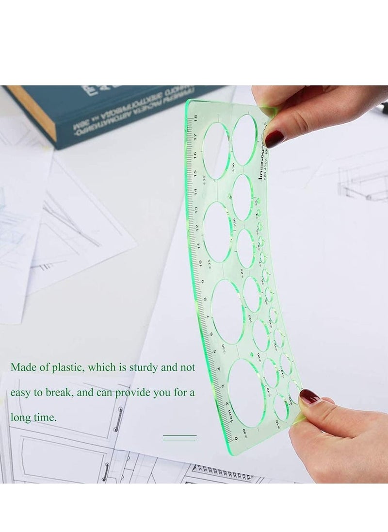 Generic Circle Templates Drafting Tools Measuring Geometry Ruler Plastic Geometric Painting Stencils Scale Shape Stencils Drawing Set for School and Office Building Formwork Drawings  - Image 5