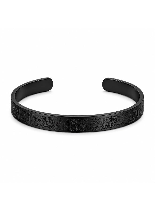 SHEIN Ayat Al Kursi Bracelet for Women – Stainless Steel Islamic Cuff Bangle with Arabic Quran Verse Engraving, Elegant Jewelry Gift - Image 4
