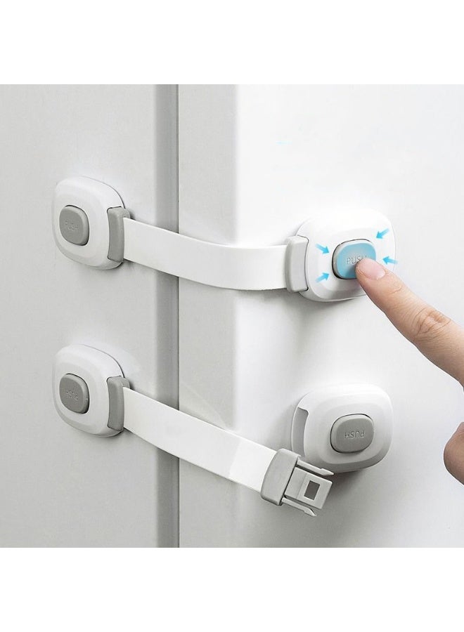 Child Safety Strap Locks, Adjustable Baby Proofing Cabinet Locks with Push Button, 3M Adhesive for Drawers, Fridges, Cabinets & Doors, No Drilling Required - Image 3