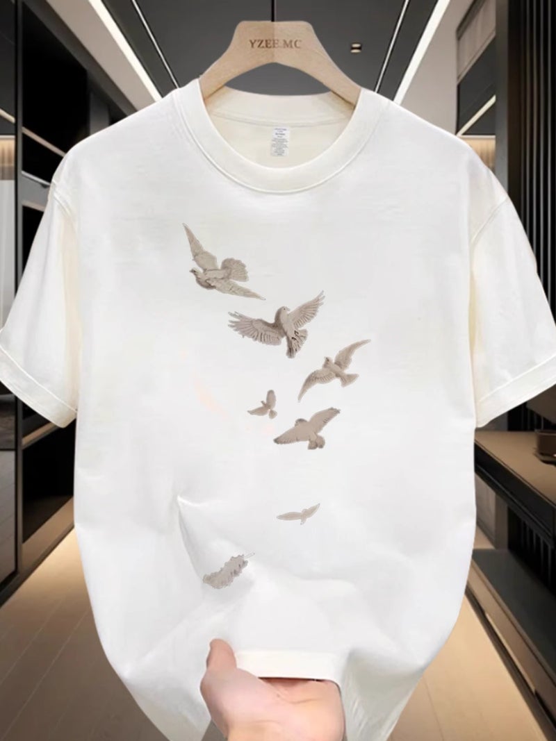 Pure Cotton Short-Sleeved T-Shirt For Men, Loose And Versatile Casual Top For Summer - Image 2