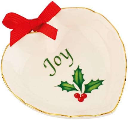 LENOX Lenox 841645 Mto Heart With Ribbon Joy Candy Dish 
