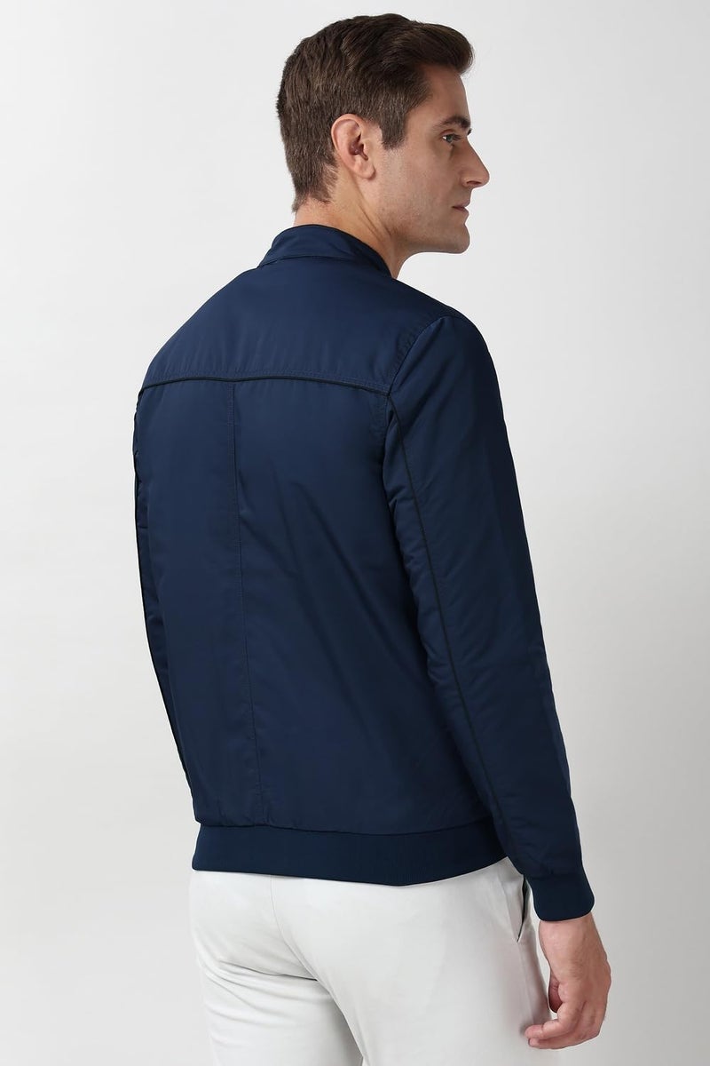 Peter England Men Navy Solid Casual Jacket - Image 2