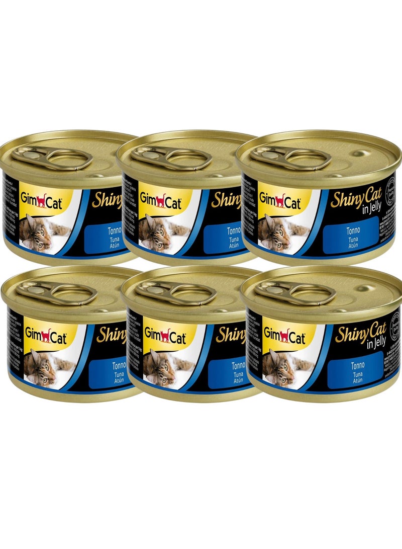 جيم كات طعام قطط رطب بنكهة التونة للقطط البالغة - 6 علب بوزن 70 جرام - Image 1