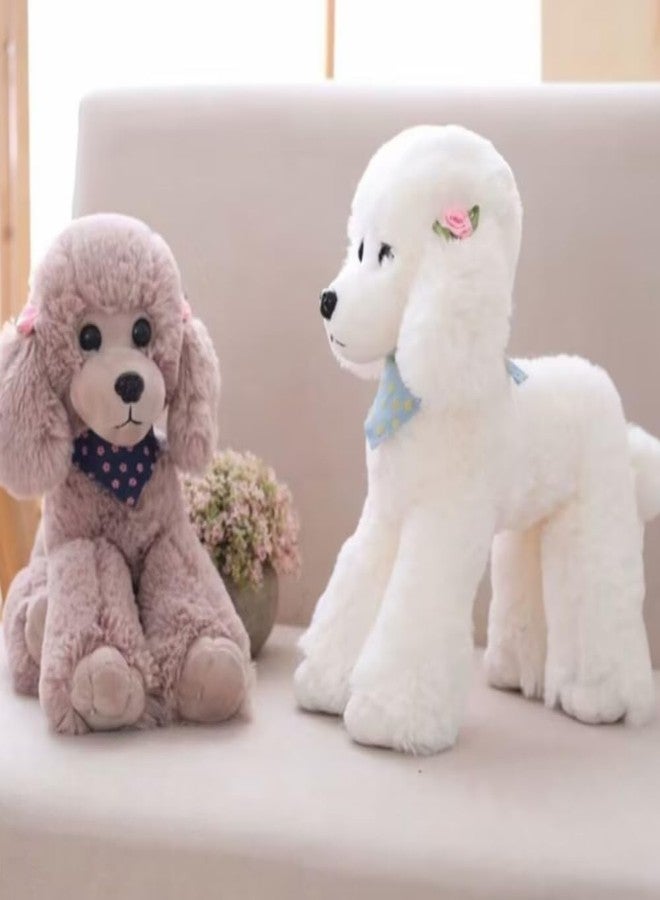OPHRBU Poodle Plush Toys, Soft and Cute Poodle Plush Toys, Pillows, Cushions, The Best Gift for Your Family and Friends. 1 pc. (Light Grey 12 inches) - Image 2