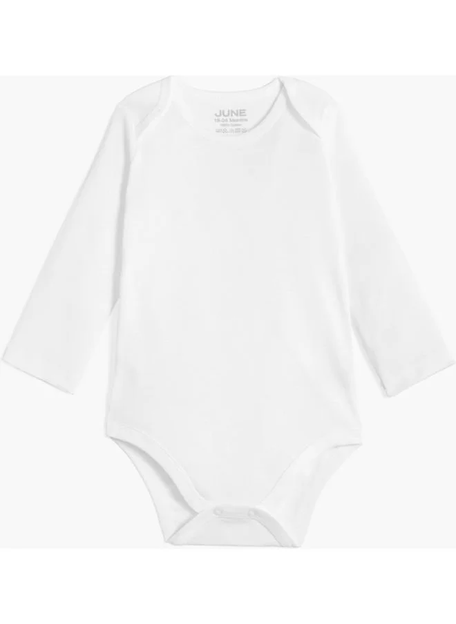 جون June Baby Basic 5-Pack Long Sleeve Bodysuit White White