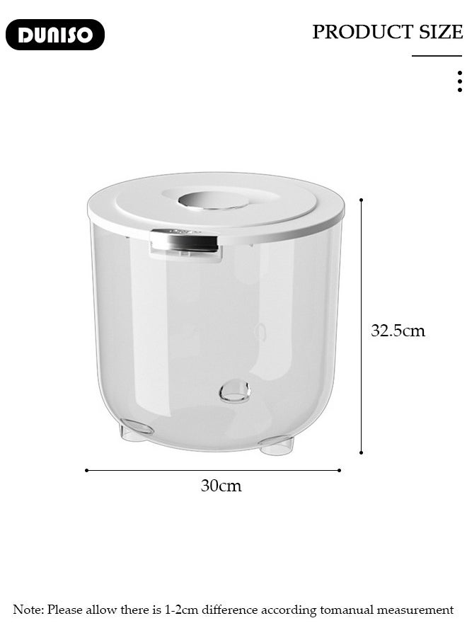 Grain Storage Bucket,Rice Storage Container,Household Rice Barrel,Kitchen multifunctional grain container,Transparent Insect-proof Moisture-proof Sealed Rice Bucket with Pop Up Lid  for Kitchen Pantry Organizer