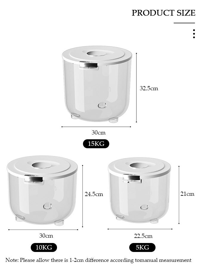 DUNISO Grain Storage Bucket,Rice Storage Container,Household Rice Barrel,Kitchen multifunctional grain container,Transparent Insect-proof Moisture-proof Sealed Rice Bucket with Pop Up Lid  for Kitchen Pantry Organizer - Image 2