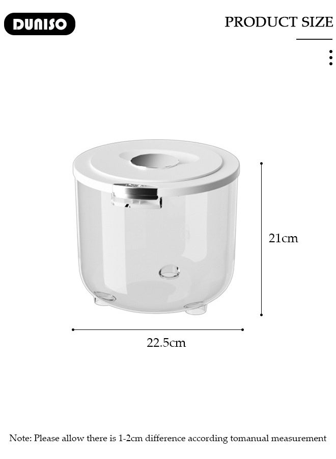 DUNISO Grain Storage Bucket,Rice Storage Container,Household Rice Barrel,Kitchen multifunctional grain container,Transparent Insect-proof Moisture-proof Sealed Rice Bucket with Pop Up Lid  for Kitchen Pantry Organizer - Image 3