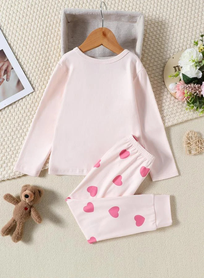 Take Two Girls Pink Lovely Bear T-Shirt and Pyjama Set