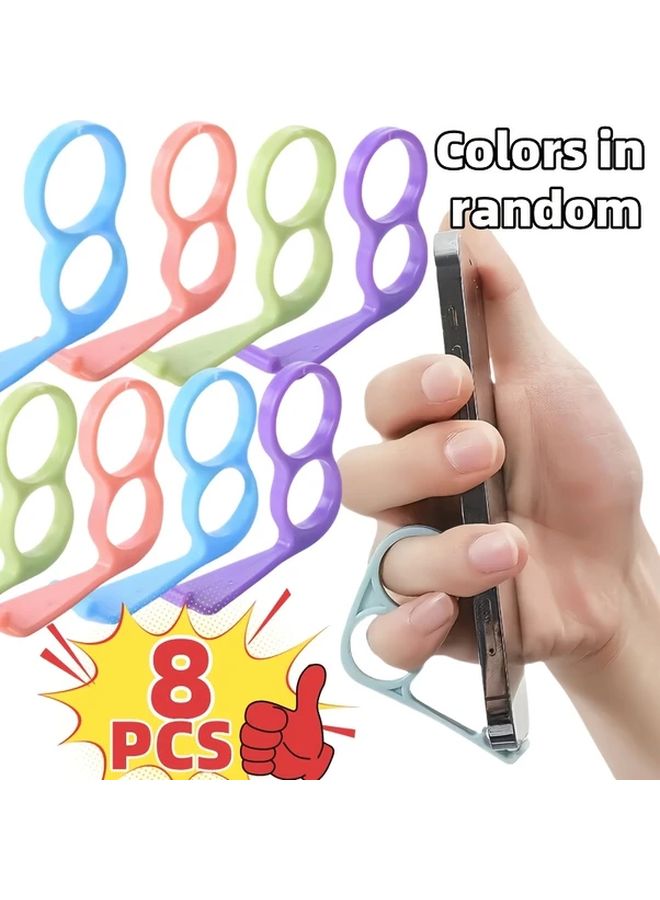 8 قطع من مسكات الهواتف المضادة للانزلاق بألوان عشوائية لجميع الهواتف الذكية - Image 1