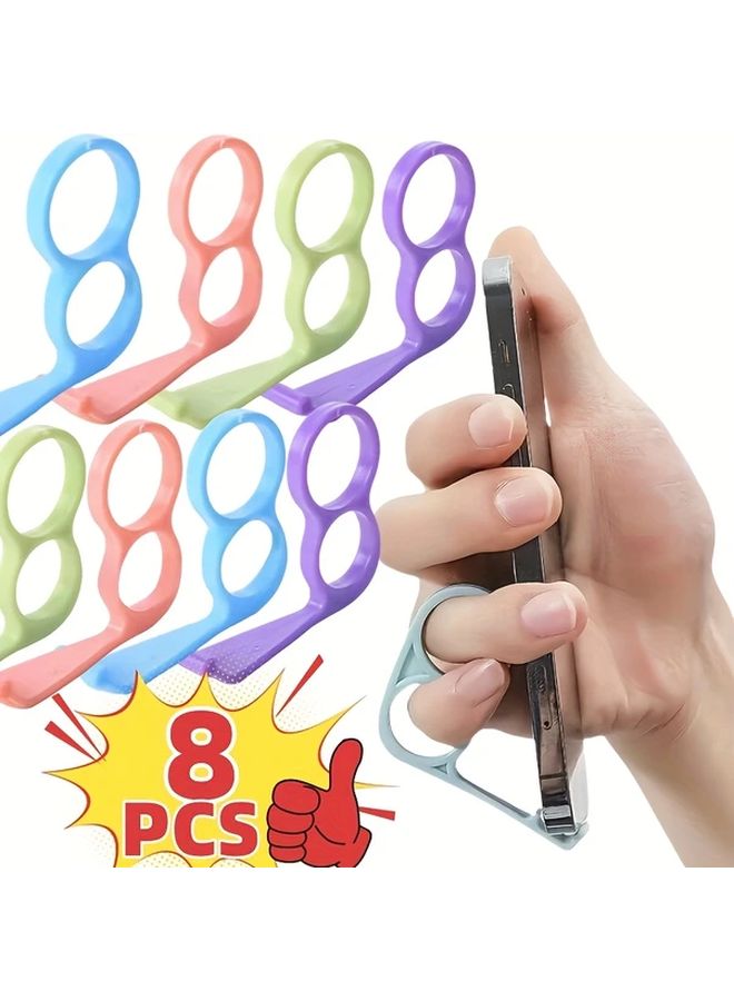 8 قطع من مسكات الهواتف المضادة للانزلاق بألوان عشوائية لجميع الهواتف الذكية - Image 2