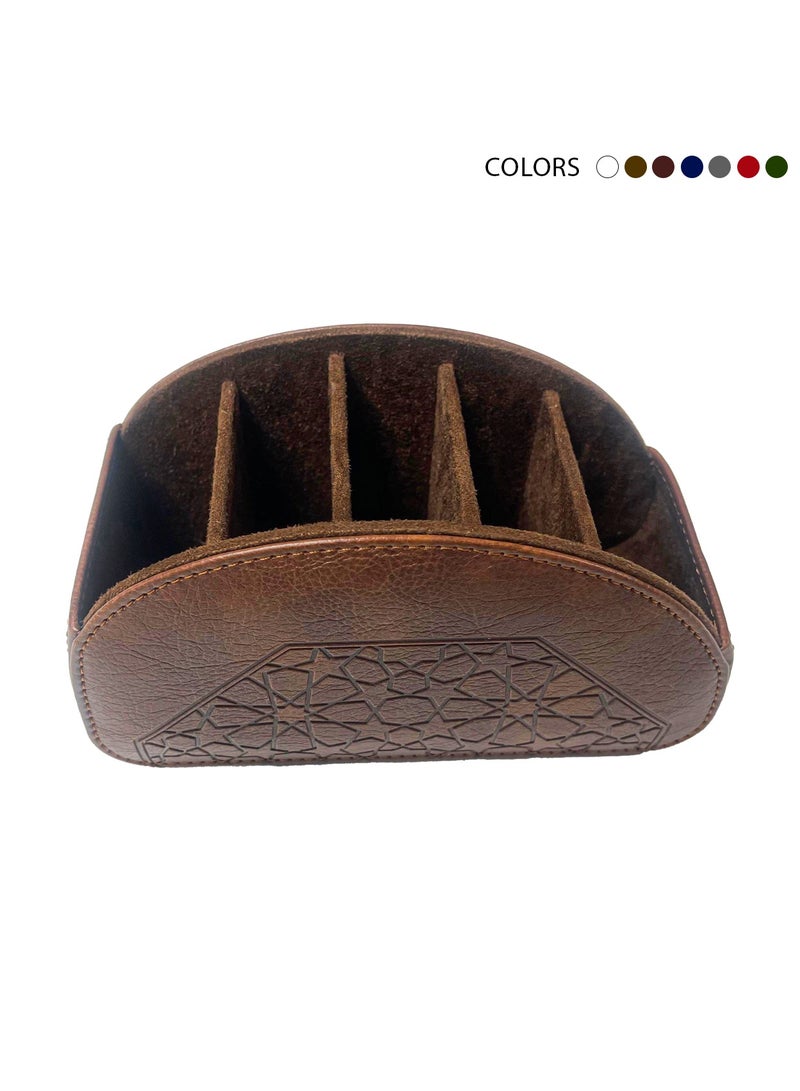 TV Remote Control Holder, Bedside Table and Desktop Organizer Box with 5 Compartments - Image 1