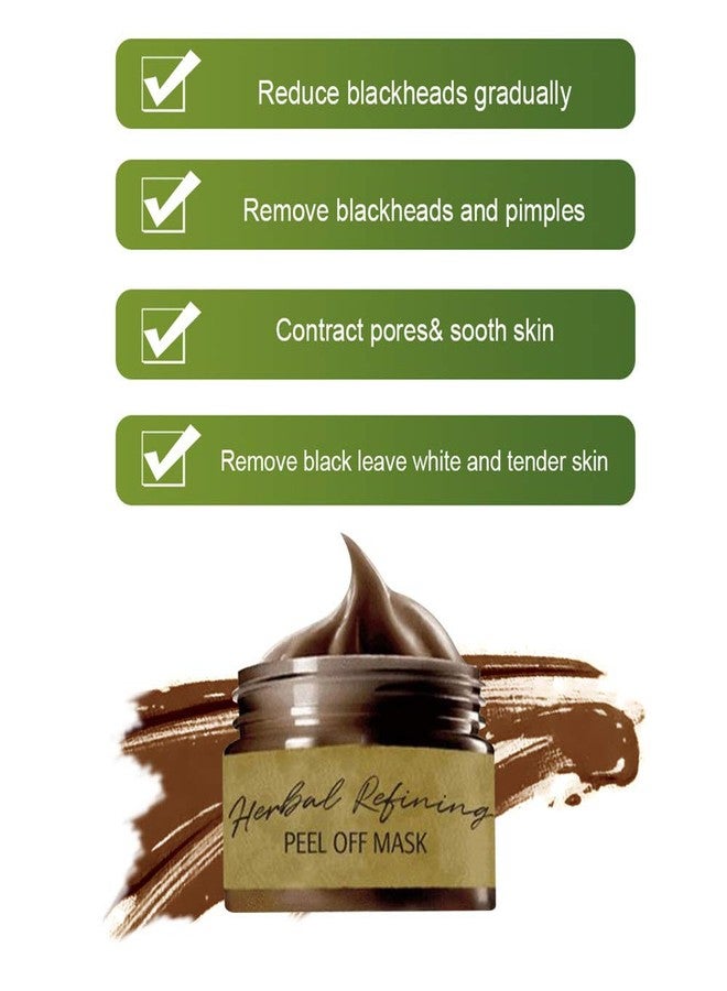 Grospe Peel Off Face Masks, Blackhead Remover Mask, Herbal Mask Cream, Deep Cleaning Facial Mask Pore Shrinking, Acne and Oil Control for Face & Nose（80g） - Image 3