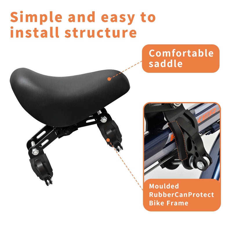 Auwey Kids Bike Seat Child Bike Seat Front Mount Toddler Bike Seat for 2-5 Years Child Bicycle Seats with Foot Pedals Compatible with All Adult Mountain Bikes - Image 2