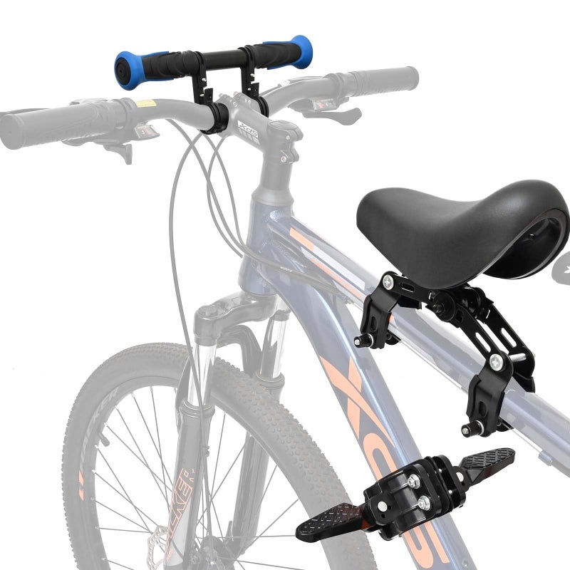Auwey Kids Bike Seat Child Bike Seat Front Mount Toddler Bike Seat for 2-5 Years Child Bicycle Seats with Foot Pedals Compatible with All Adult Mountain Bikes - Image 1