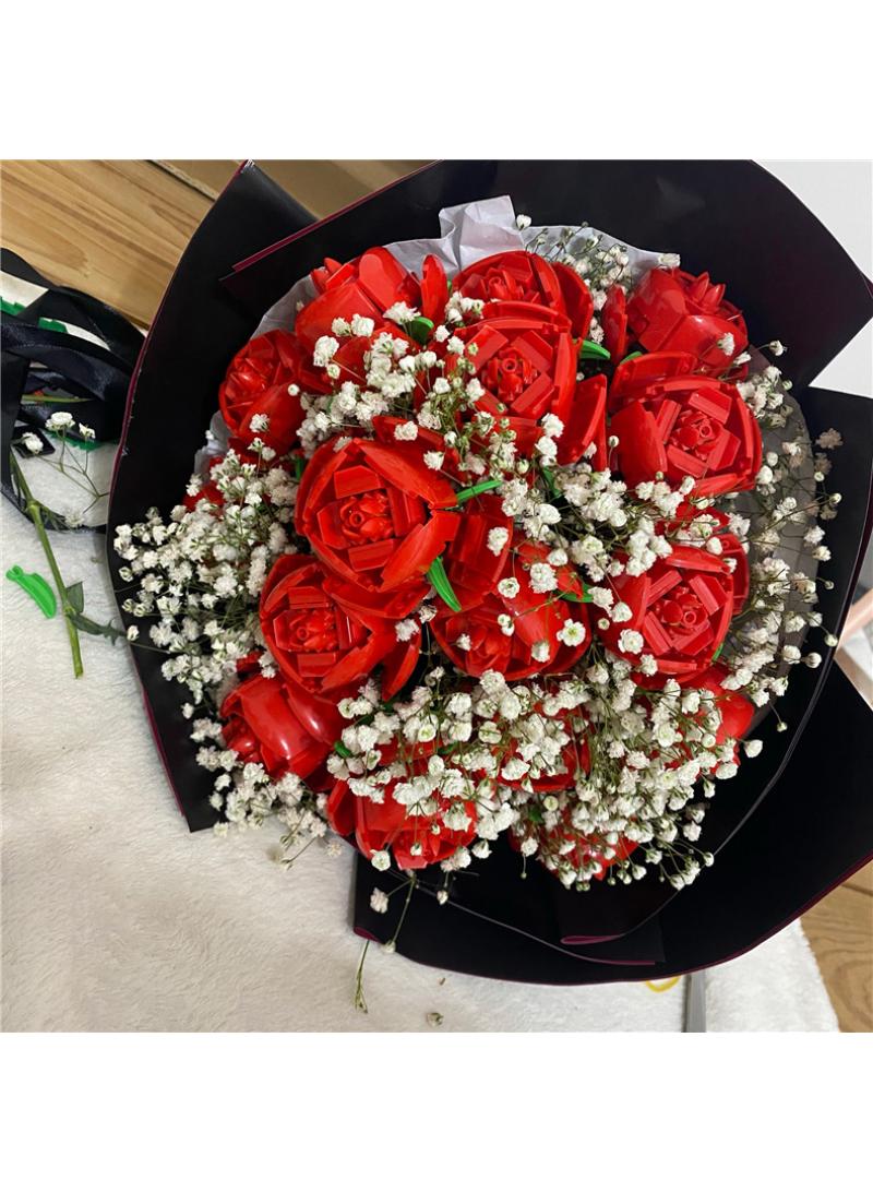 15pcs Rose Graduation Season Gift Building Block Assembly Puzzle Toy Decoration - Image 1