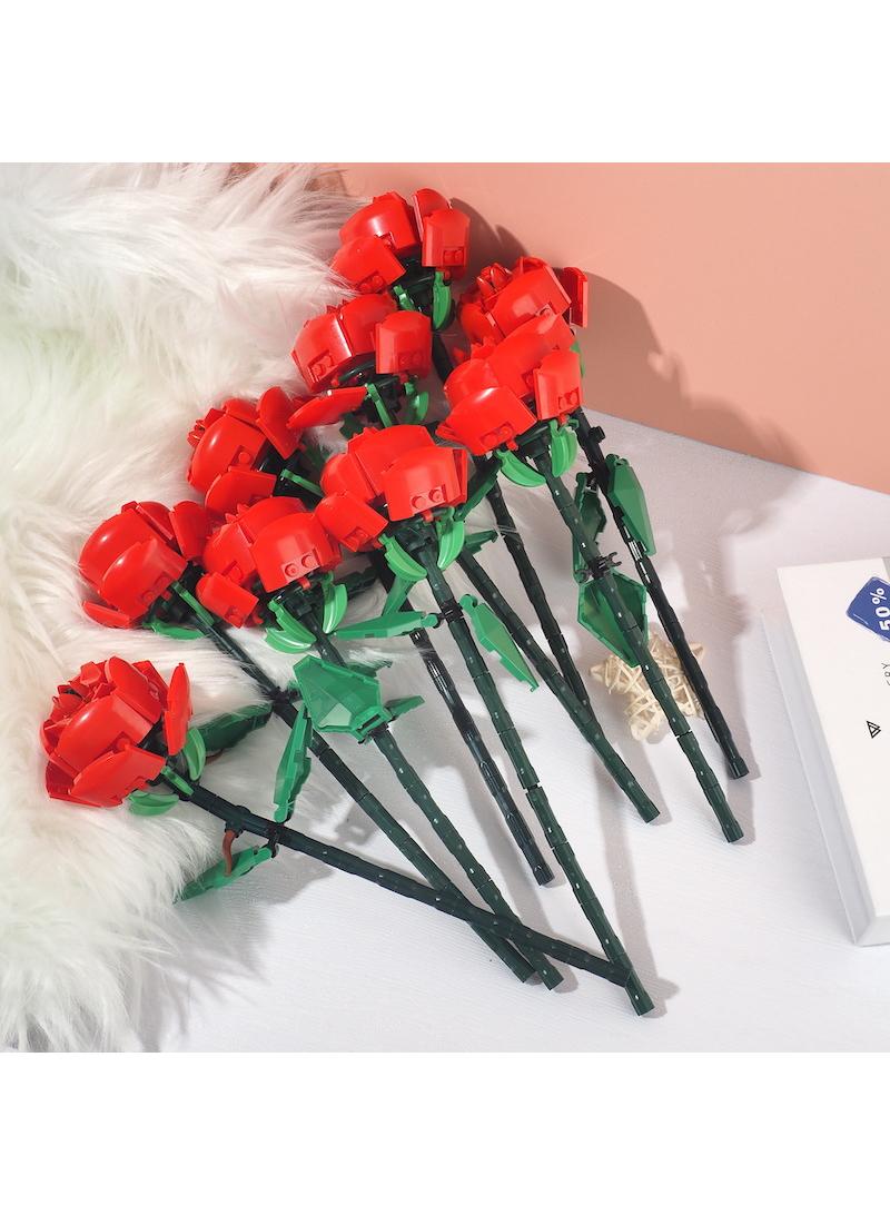 15pcs Rose Graduation Season Gift Building Block Assembly Puzzle Toy Decoration - Image 3