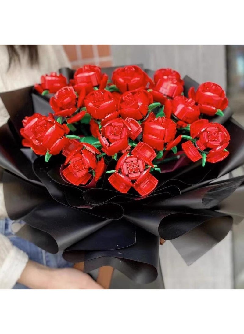 15pcs Rose Graduation Season Gift Building Block Assembly Puzzle Toy Decoration - Image 2