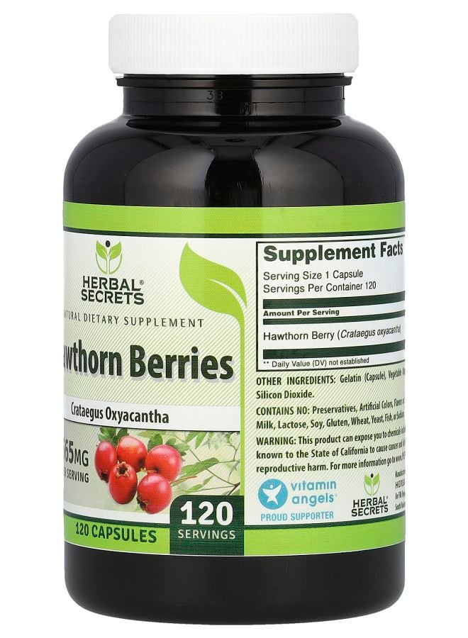 Herbal Secrets Hawthorn Berries 565 mg 120 Capsules  - Image 2