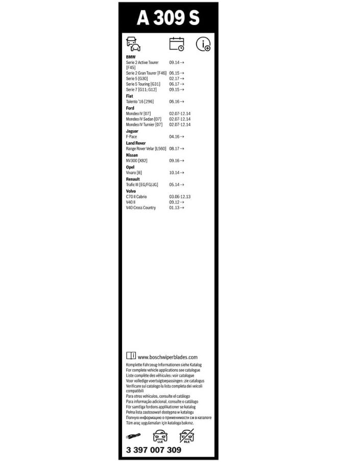 BOSCH Bosch Wiper Blade Set Aerotwin A309S, Length: 650/475  - Image 3
