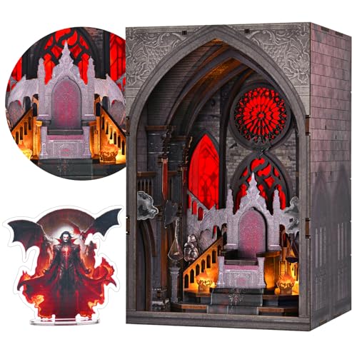 CCCDF Book Nook Kit 3D Wooden Puzzle for Adults Teens and Beginners Dollhouse Booknook Tiny House Bookshelf Decor DIY Miniature House Kit Gifts for Family Friends Throne of Blood - Image 1
