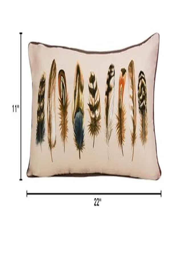 Donna Sharp Throw Pillow - Mojave Red Southwest Decorative Throw Pillow with Feather Pattern - Rectangle - Image 5