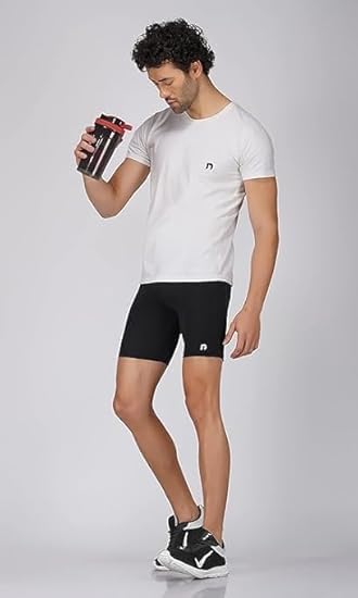 NEVER LOSE Gym Compression Men's Skin Tight Shorts with Mobile Pocket for Gym, Running, Cycling, Swimming, Cricket, Yoga, Football & Many More Sports (in, Alpha, M, Regular, Blue) - Image 3
