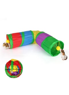 Rypet Guinea Pig Tunnels and Tubes Collapsible 2 Way and L-Type Tunnel with Interactive Ball Small Animal Activity Tunnel Hideaway Toys for Baby Rabbit Ferret Hamster Chinchilla Hedgehog