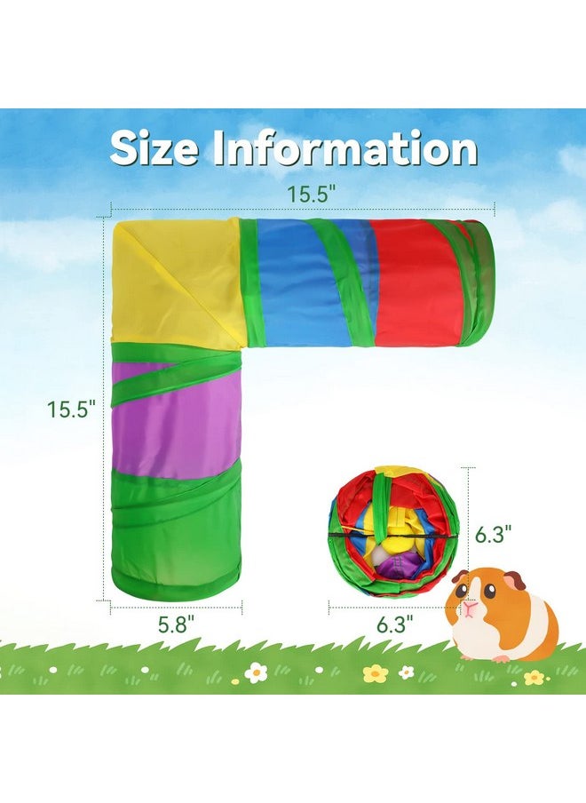 Rypet - Rypet Guinea Pig Tunnels and Tubes Collapsible 2 Way and L-Type Tunnel with Interactive Ball Small Animal Activity Tunnel Hideaway Toys for Baby Rabbit Ferret Hamster Chinchilla Hedgehog - Image 1