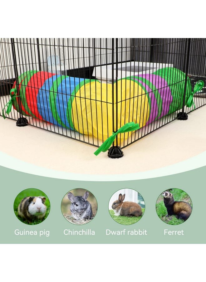 Rypet - Rypet Guinea Pig Tunnels and Tubes Collapsible 2 Way and L-Type Tunnel with Interactive Ball Small Animal Activity Tunnel Hideaway Toys for Baby Rabbit Ferret Hamster Chinchilla Hedgehog - Image 1