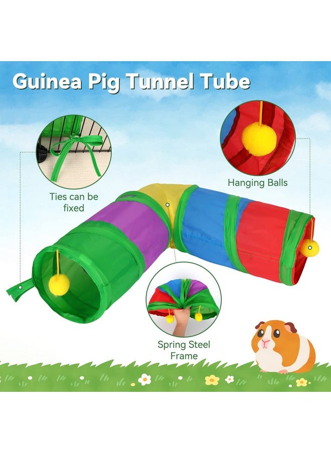 Rypet - Rypet Guinea Pig Tunnels and Tubes Collapsible 2 Way and L-Type Tunnel with Interactive Ball Small Animal Activity Tunnel Hideaway Toys for Baby Rabbit Ferret Hamster Chinchilla Hedgehog - Image 1