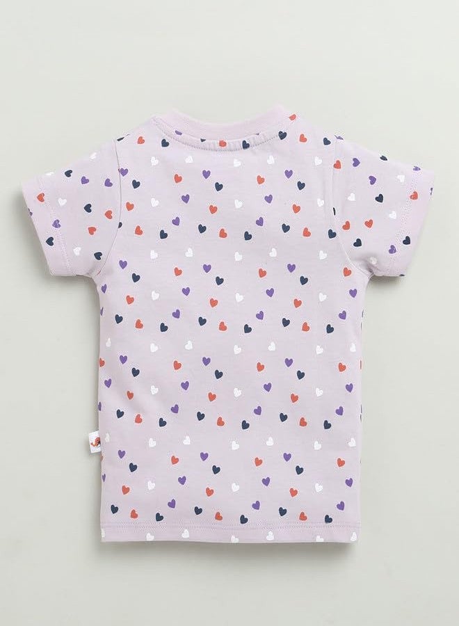 BUMZEE طقم جابلا وشورت نصف كم من قطن بومزي للبنات الصغيرات باللون الأرجواني - 6-9 أشهر (Peb10435D-lic) - Image 3