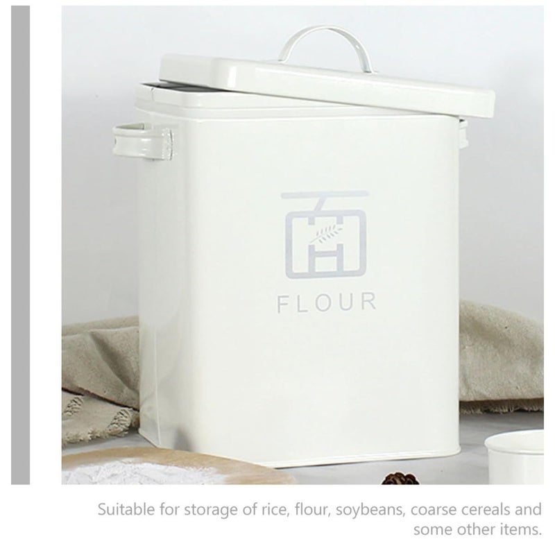 Metal Airtight Flour Rice Storage Bucket with Seal Lid Moisture Proof Kitchen Container - Image 5