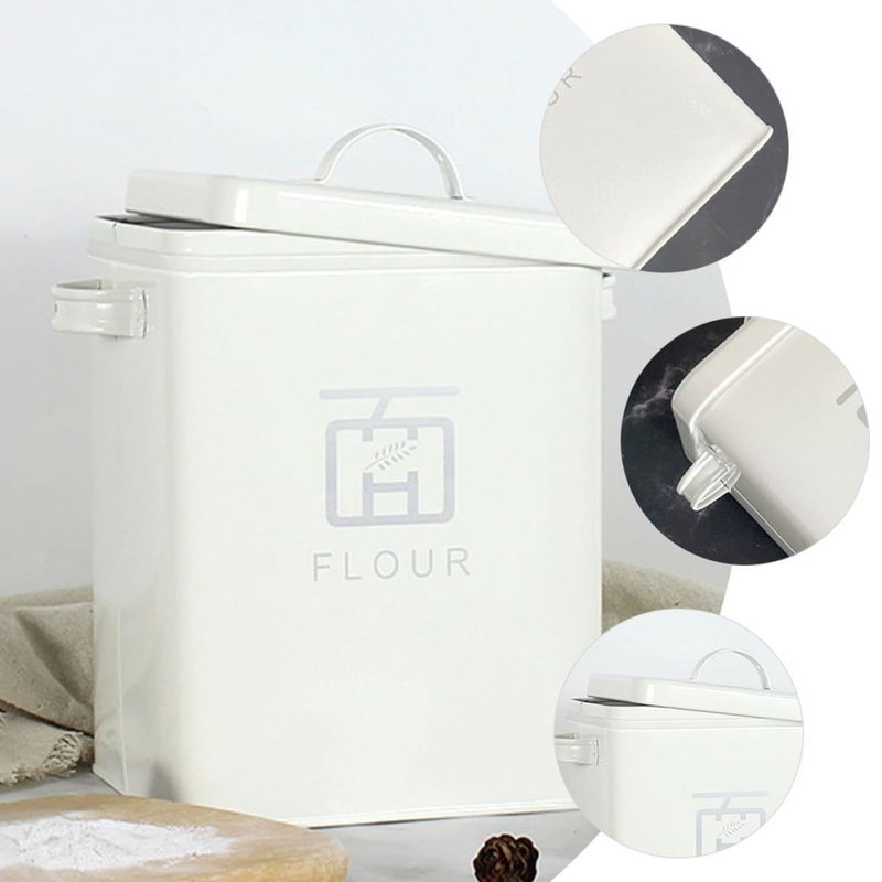Metal Airtight Flour Rice Storage Bucket with Seal Lid Moisture Proof Kitchen Container - Image 4