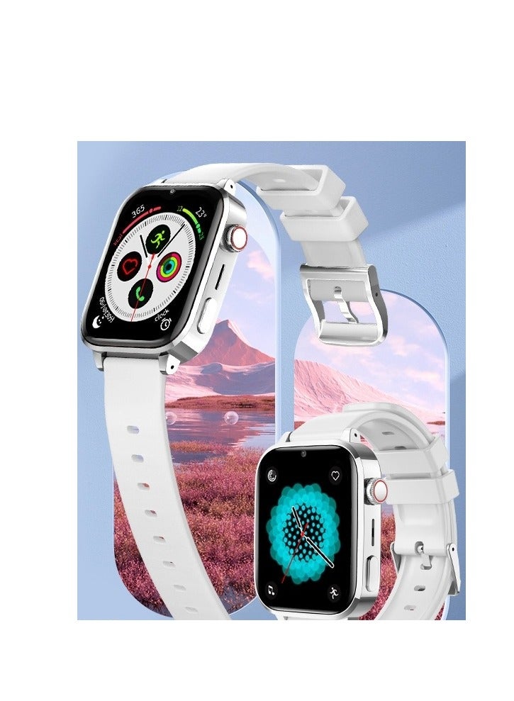 AROAQ Kids Smart Watch, Multifunctional Touching Screen Children Smartwatch, large screen multi-function video call smart watch for boys and girls, H18V Android model-[White] - Image 1