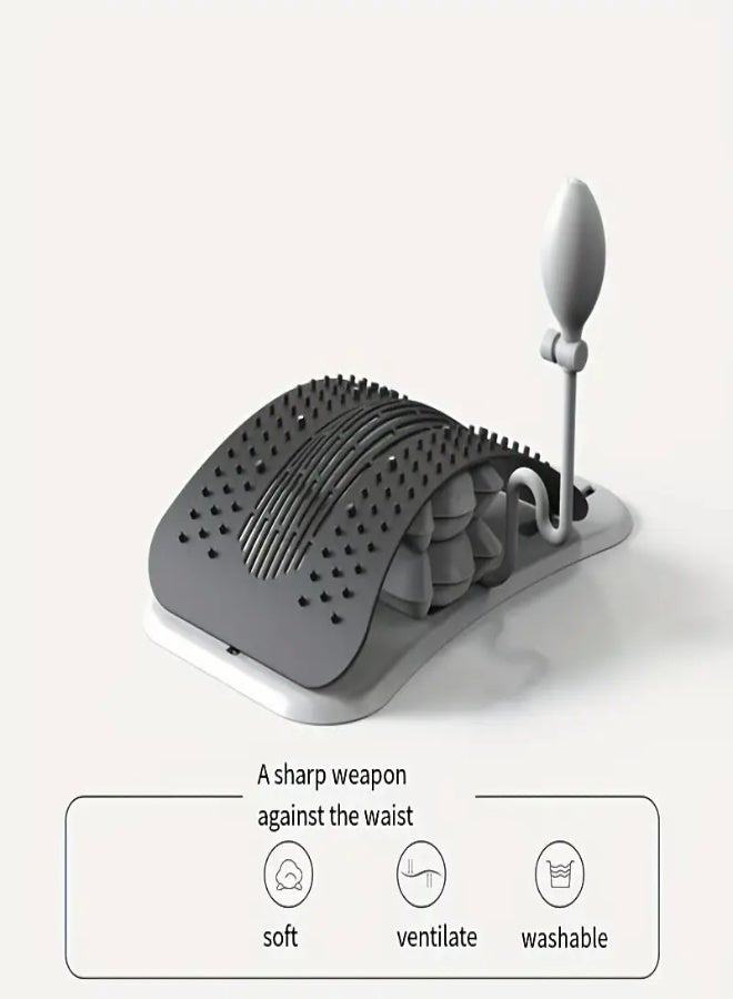 AROAQ Upgraded Lumbar Back Stretcher with Magnetic Back Massager – Multi-Level Spinal Board Support Device for Pain Relief & Posture Correction , Black/Gray - Image 5