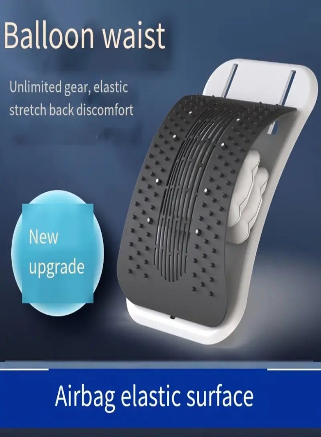 AROAQ Upgraded Lumbar Back Stretcher with Magnetic Back Massager – Multi-Level Spinal Board Support Device for Pain Relief & Posture Correction , Black/Gray - Image 3