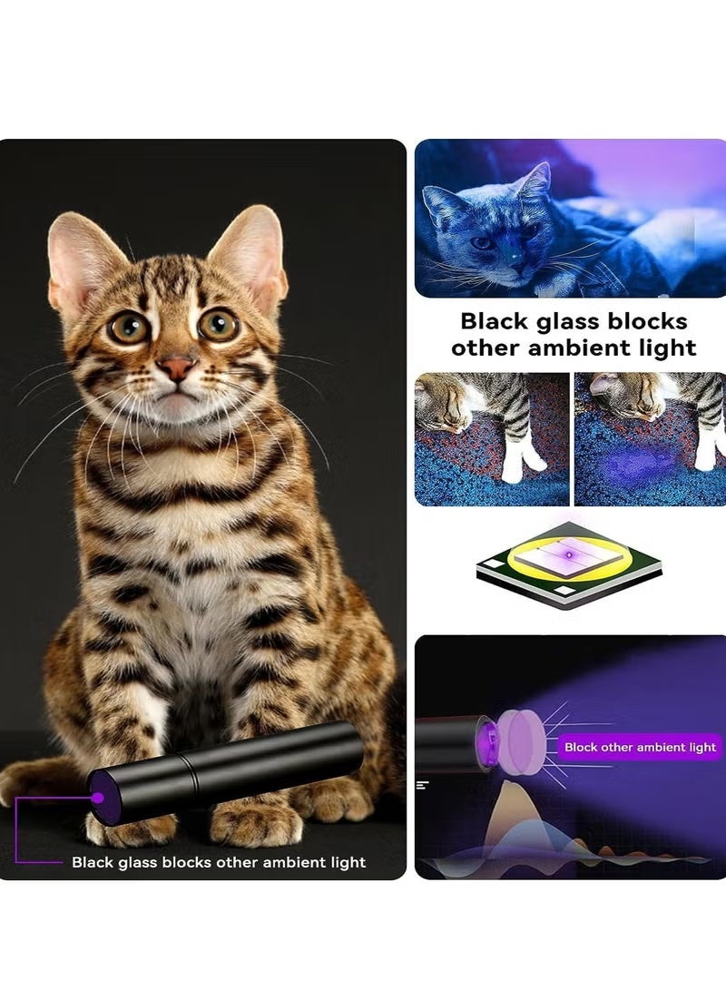 UV Black Light Flashlight, 365nm Portable Handheld Blacklight Flashlights, Mini Ultraviolet Flashlight for Pet Fungus Detection, Cat Ringworm, Doctor Pet Urine Detector - Image 3