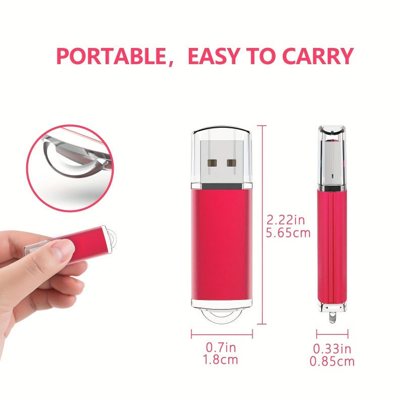 محرك أقراص USB محمول بسعة 64 جيجابايت من نوع USB 2.0، مجموعة مكونة من 3 قطع باللون الأحمر والأخضر والأزرق، عصا ذاكرة على شكل قلم مع مؤشر LED. - Image 1