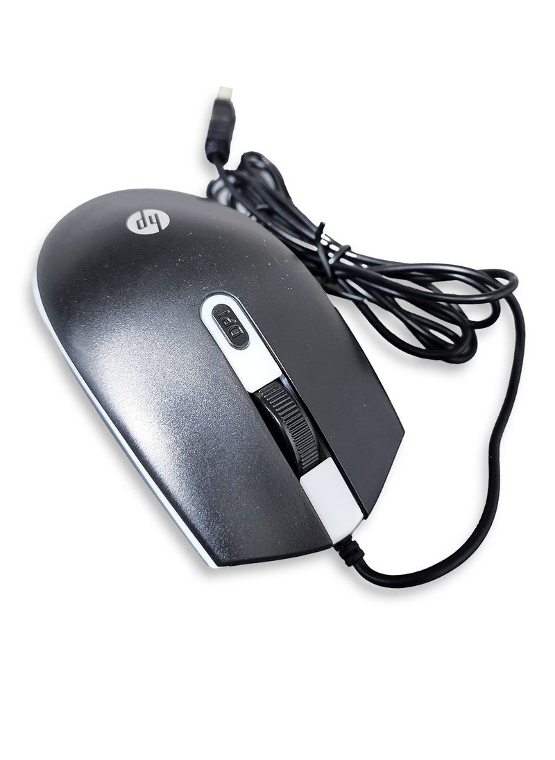 HP Wired Office Mouse  M180 , with 4 Button , 7 Colors LED, 1600 DPI, for PC and Laptop Home Office, High Quality  - Black  - Image 3