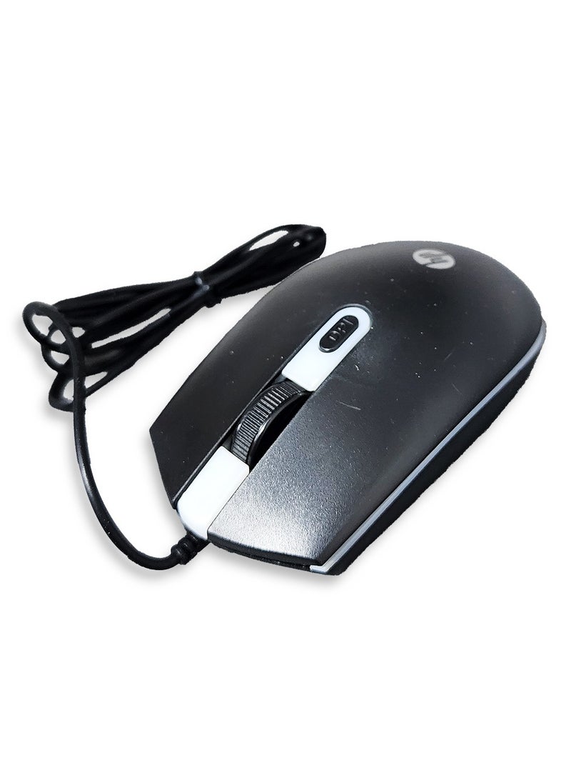 HP Wired Office Mouse  M180 , with 4 Button , 7 Colors LED, 1600 DPI, for PC and Laptop Home Office, High Quality  - Black  - Image 2