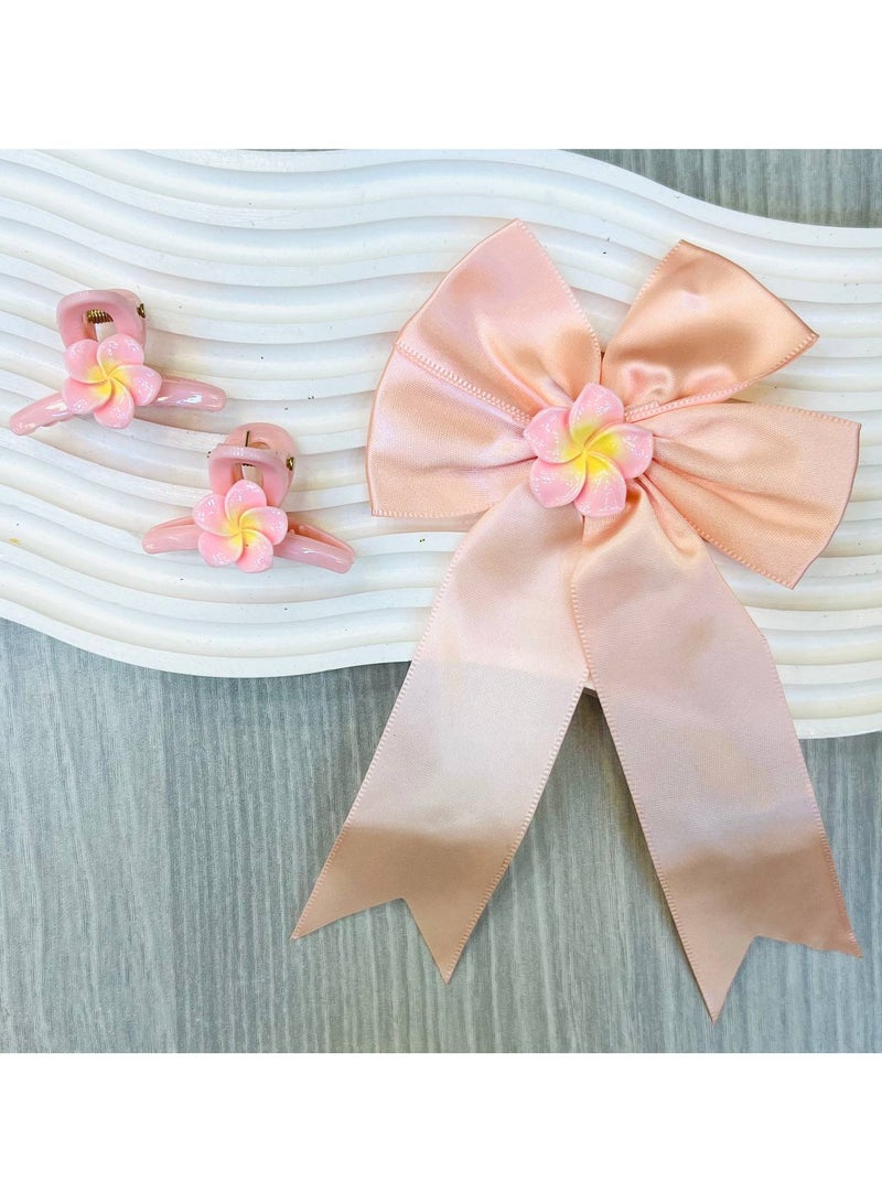 Generic Bow clip set with 2 small pins – a delicate touch that complements the beauty of your little one's look!
