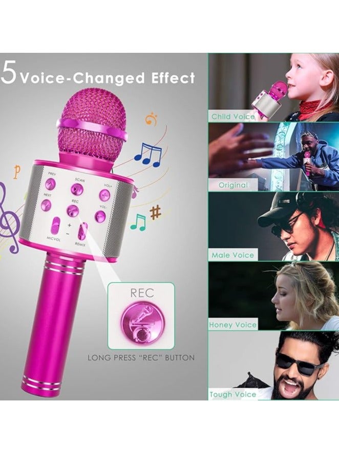 WS858 Karaoke Wireless Bluetooth Microphone Home Singing Microphone Handheld KTV Speaker Microphone (Purple Pink)  - Image 2
