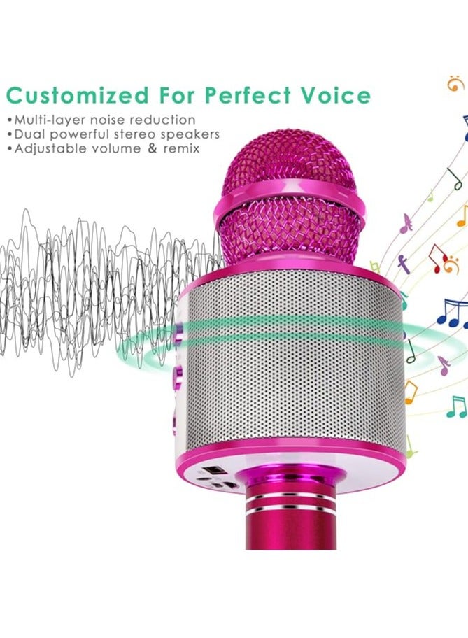 WS858 Karaoke Wireless Bluetooth Microphone Home Singing Microphone Handheld KTV Speaker Microphone (Purple Pink)  - Image 5