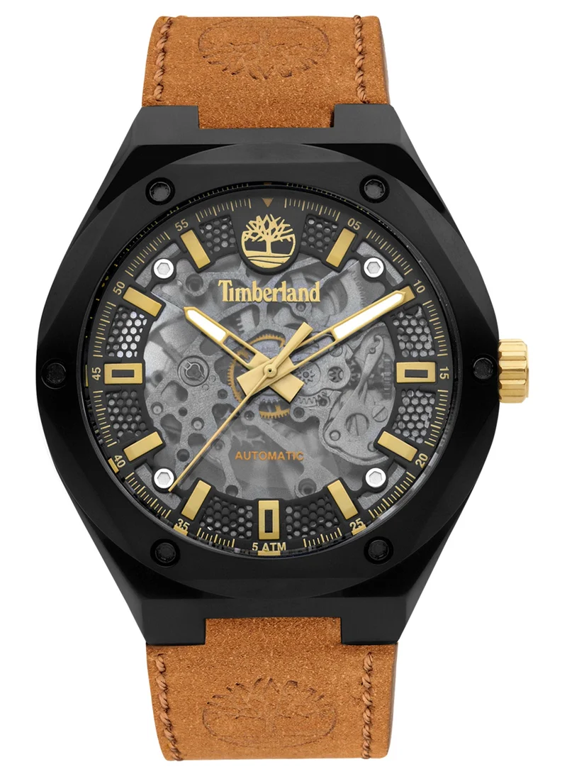 تمبرلاند Alburgh Men's Watch Analog Black Dial Tan Leather Strap