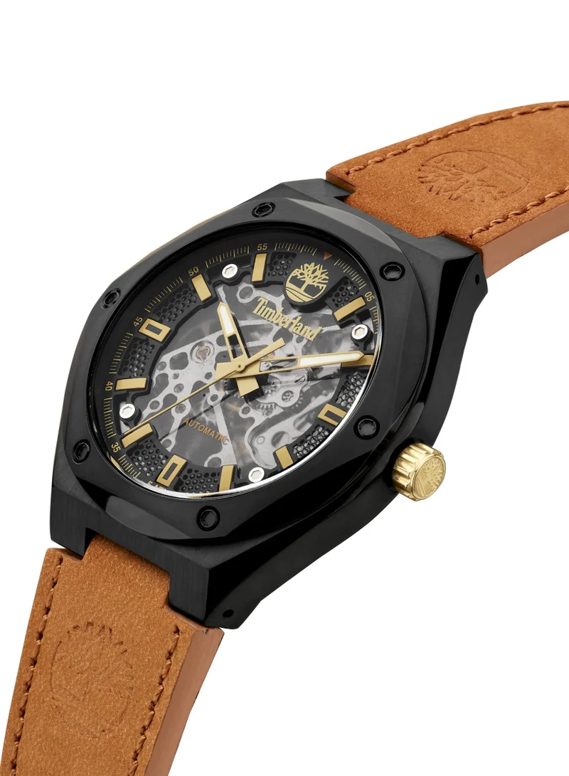 تمبرلاند Alburgh Men's Watch Analog Black Dial Tan Leather Strap